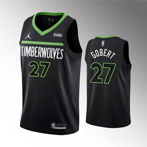 Mens Minnesota Timberwolves #27 Rudy Gobert Black Statement Edition Stitched Jersey Dzhi->minnesota timberwolves->NBA Jersey